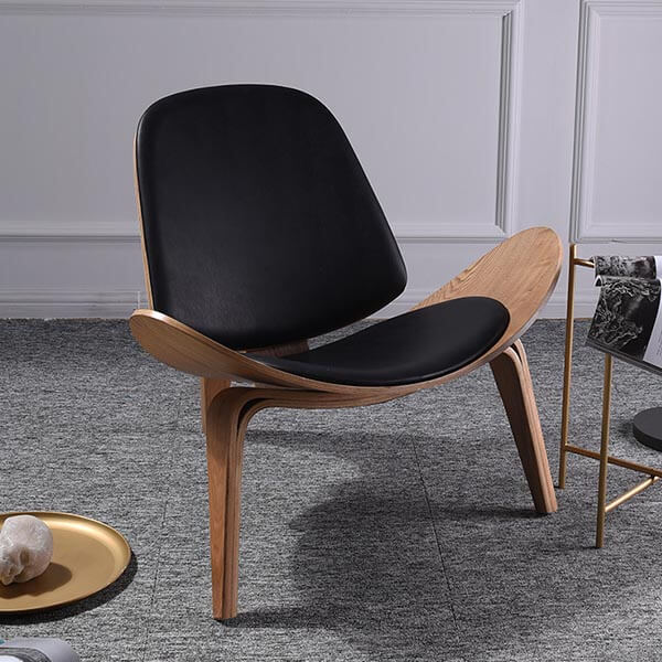 Hans Wegner Shell Lounge Chair Accent Side Chair Padded Seat For Living Room gallery