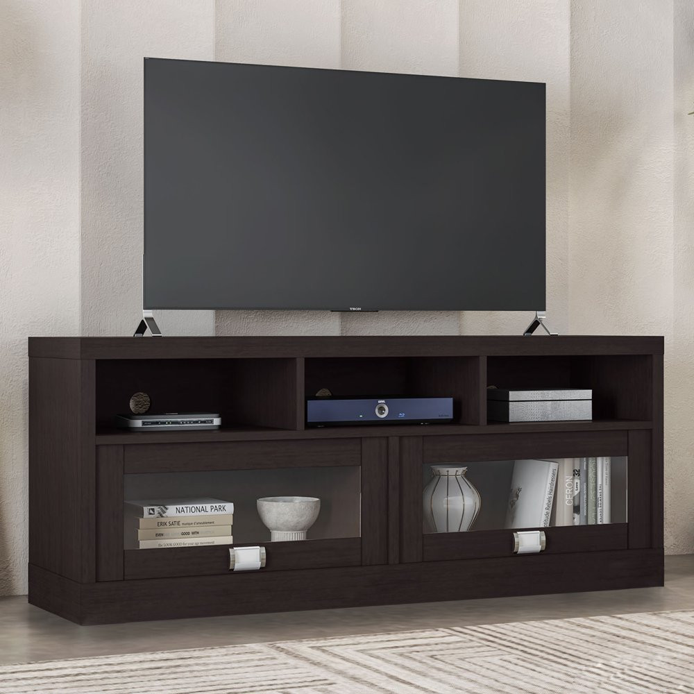 TV Console Wood Stand w/Cabinet Storage Shelf Furniture fits 55 65 up 75 Inch gallery