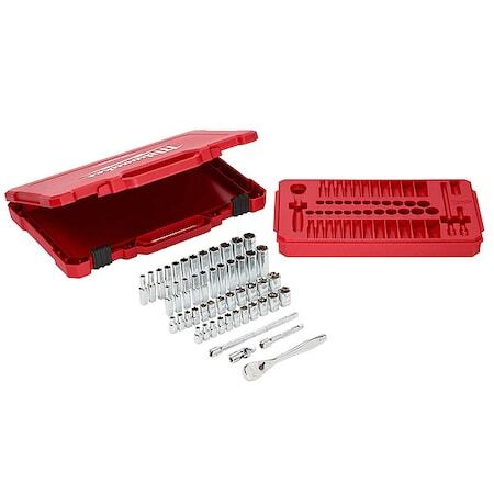 Milwaukee Tool 48-22-9004 1/4 In Drive Socket Wrench Set Metric, Sae 50 Pieces gallery
