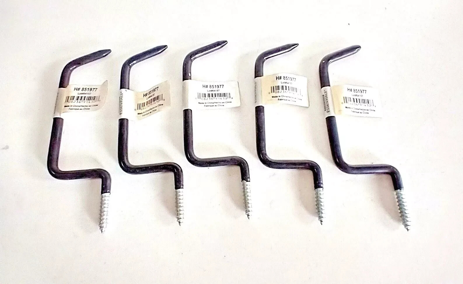 5-Pack Ladder Hooks 4", 20Lbs Black Vinyl HILLMAN 851977 gallery