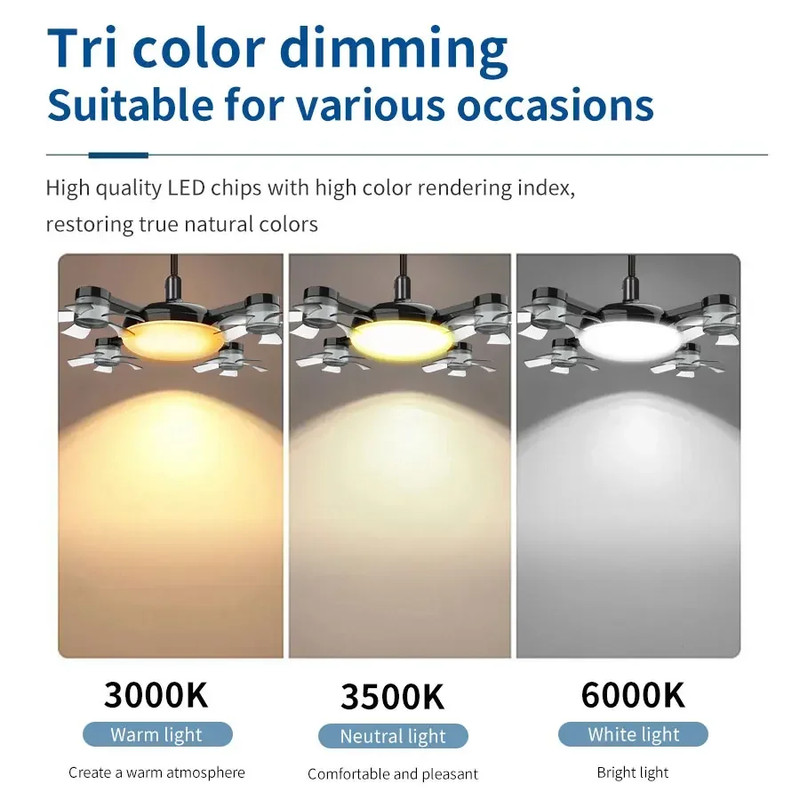 Fan Light 2-In-1 Drone Design Ceiling Fan Light 60W with Remote Control for Entr gallery