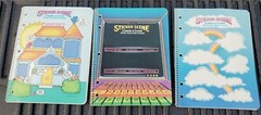 3 1980s Sticker Scene Spiral Bound Notebooks Theme Books RARE Plymouth