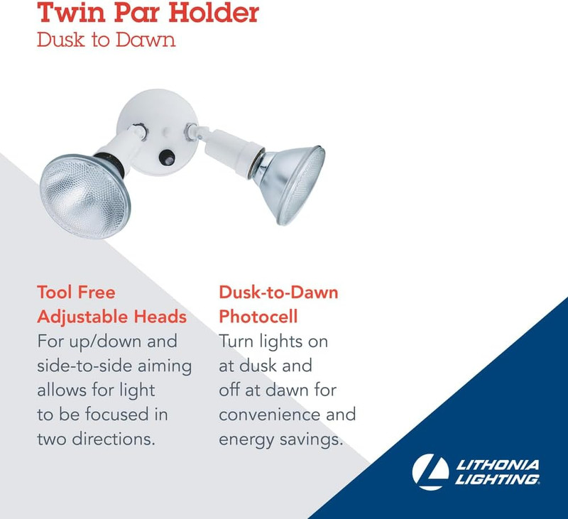 Adjustable Dusk Dawn Security Light, Twin Par Outdoor Flood Light Holder, Photoc gallery