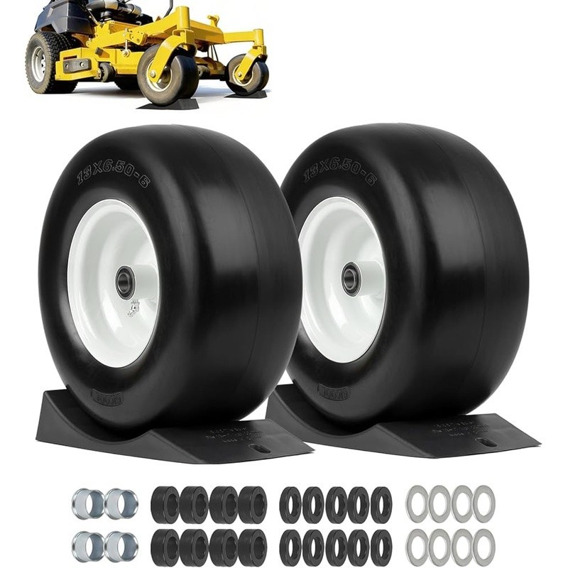 Solid Airless Tire Lawn Mower 440 LBS Load Capacity PU Foam Wheel Replacement US gallery
