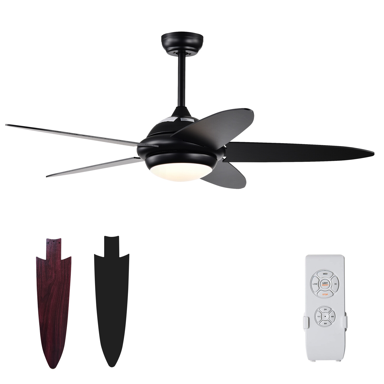 52" Ceiling Fan w/ LED Lights & Remote Control 1/2/4/8H Timer & 3 Fan Speeds gallery