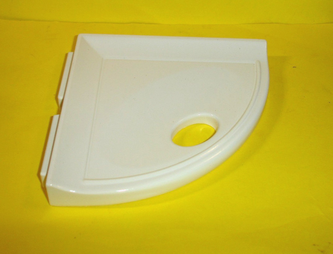 Questech SBA128-13 5 1/4" Corner Shelf / Soap Dish Gloss White / Made in USA gallery