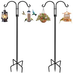 Double Shepherds Hooks for Outdoor (2Pack,76 inch) Heavy Duty Adjustable Bird…