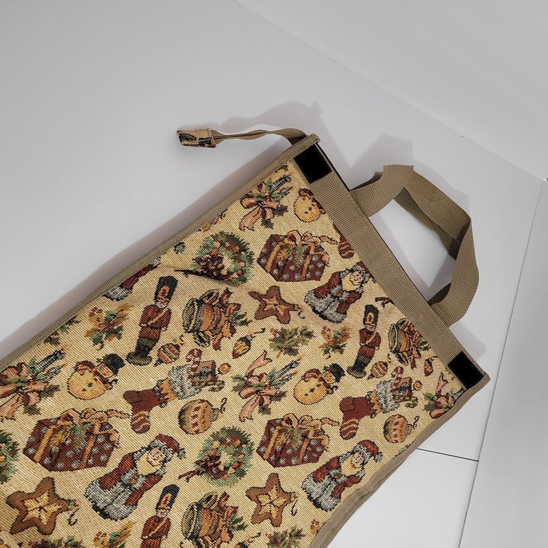 Christmas Pattern Package Tote Portable Canvas Foldable Wheeled 24x14x6 gallery