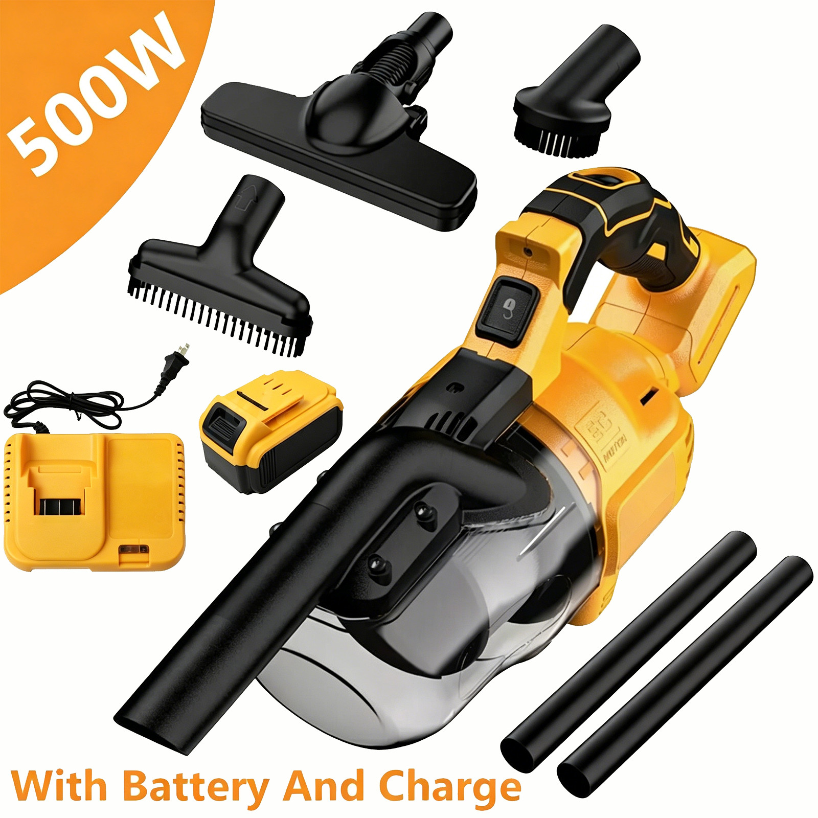 500W Cordless Handheld Vacuum Cleaner Portable Car Auto Home Wireless W/ Battery gallery