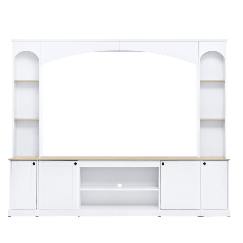 Large TV Stand Media Console Entertainment Center w/ Bookshelf for up to 75in TV gallery