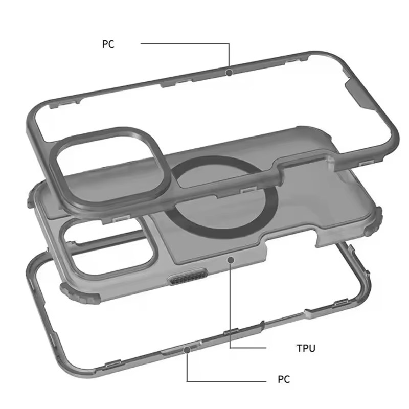 3-in-1 Magnetic Armor Case for iPhone 17 16 15 14 13 12 Pro Max MagSafe. gallery