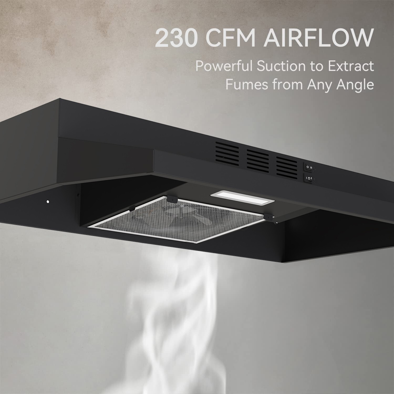 30inch Kitchen Under Cabinet Range Hood 2 Speed 230CFM Vent w/LED Black gallery