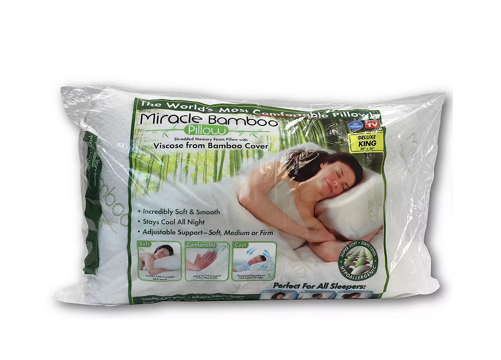 Miracle Bamboo 3-in-1 Pillow - Made with Viscose from Bamboo- All sleep WEll! QK gallery