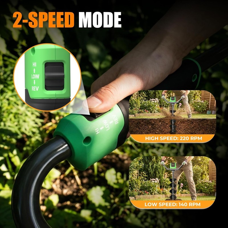 WORKPROX 40V Electric Auger Post Hole Digger 8" Earth Auger Brushless 4A Battery gallery
