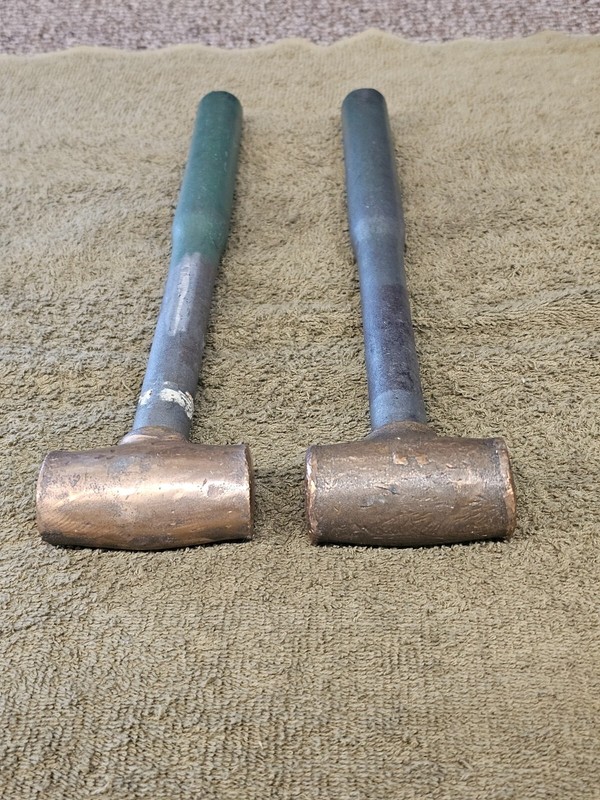 2 Hackett Red Brass Hammer Mallet Double Face 1.5 3 Lbs Non Sparking Body Metal gallery