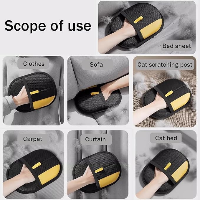 Scfurairlean 2-in-1 Electrostatic Pet Grooming & Hair Removal Glove, 1pc gallery