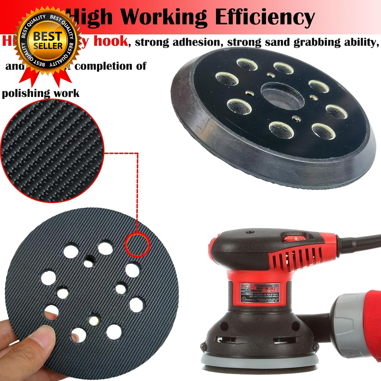 2 Pack 5 Inch 8 Hole Hook and Replacement Sander Pad for Craftsman 315 gallery