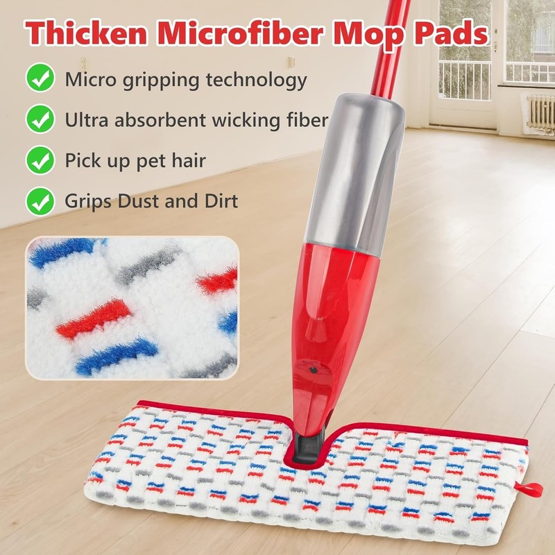 Efficient Floor Cleaning with 3 Pack Microfiber Mop Pads for O-Cedar ProMist MAX gallery