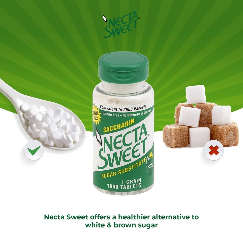 Necta Sweet 1 - Grain Saccharin Tablets - Zero-Calorie Sugar Substitutes ( 3 gallery