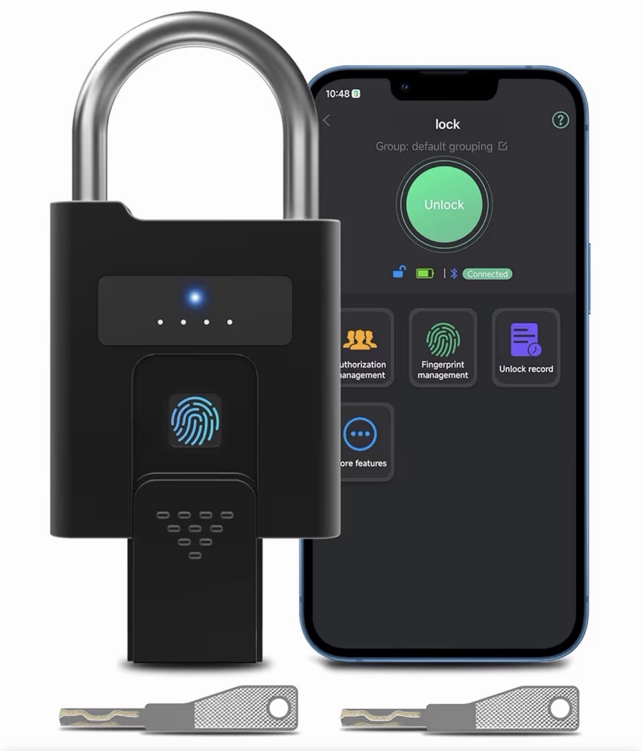 Rechargeable Smart Fingerprint Door Lock Keyless Padlock Anti-theft Security gallery