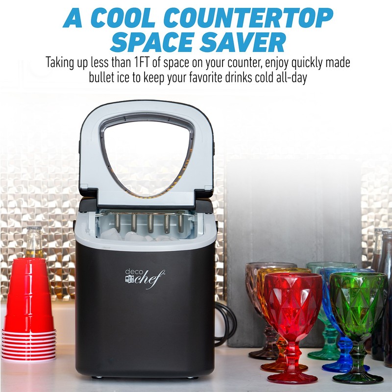 Deco Chef Compact Countertop Ice Maker 26LBs in 24HRs, 9 Cubes in 6 MIN, Black gallery
