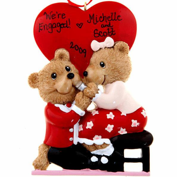 Engaged Personalized Christmas Tree Ornament gallery