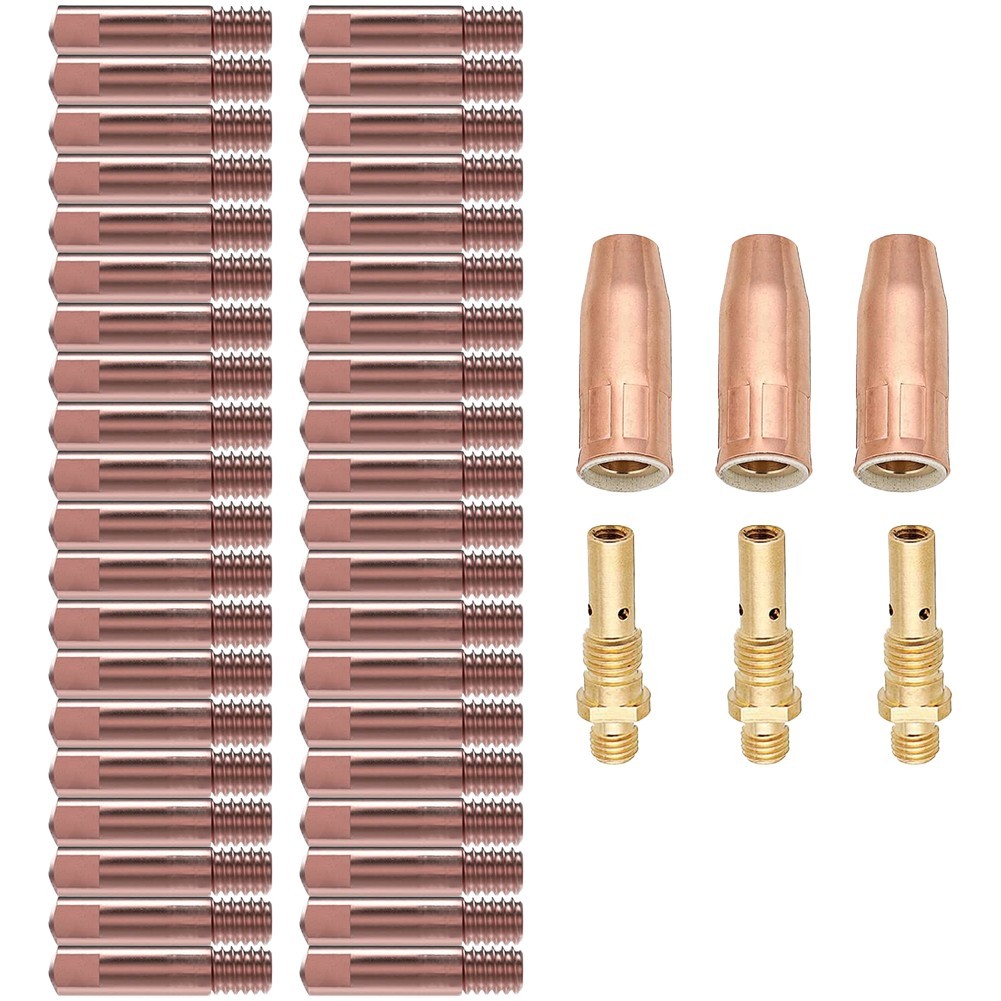 Premium Materials 46PC Mig Welding Contact Tip Consumables MB15 15AK 0 035 100L gallery