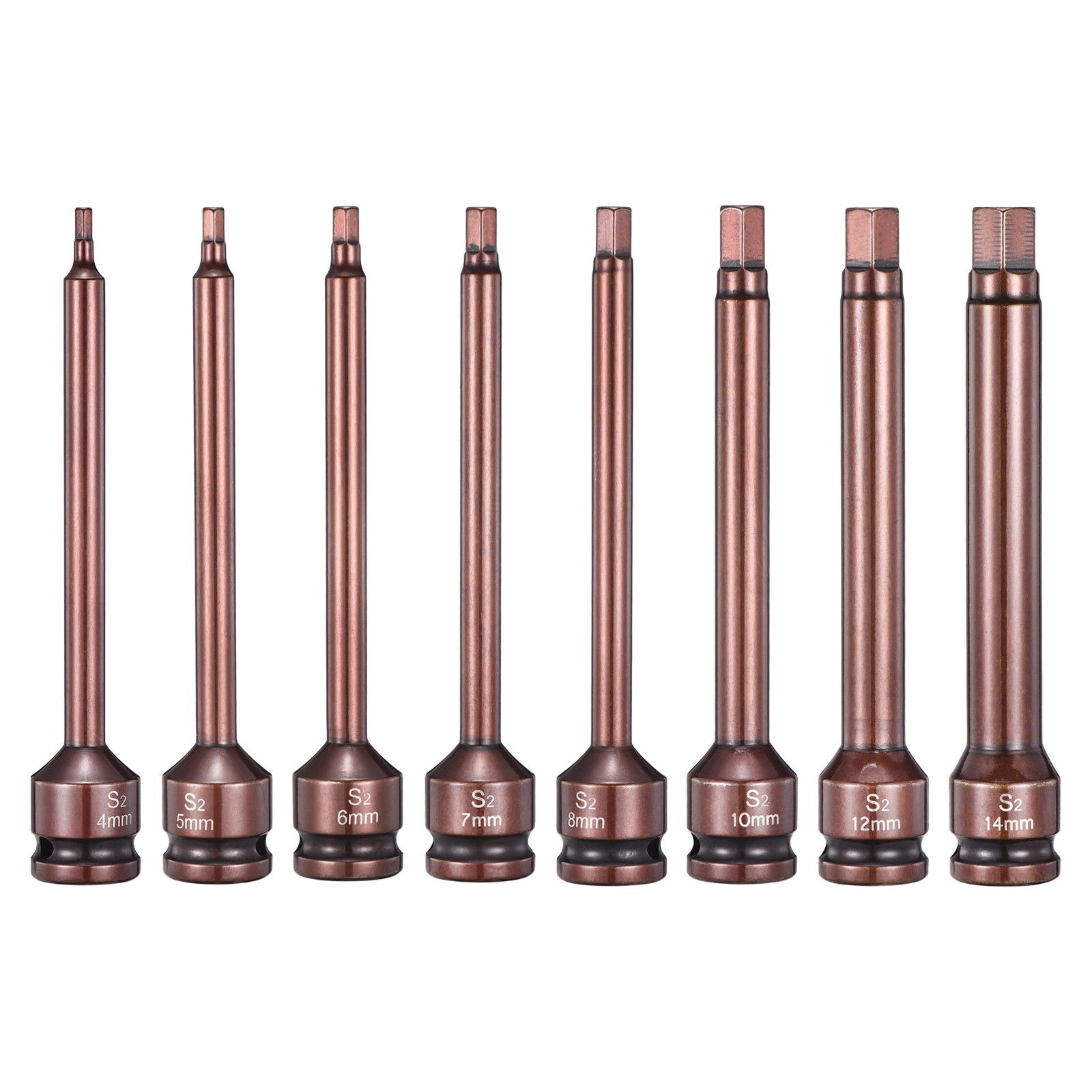 8pcs 1/2" Drive 6" Impact Hex Bit Socket 4+5+6+7+8+10+12+14mm Hexagonal Socket gallery