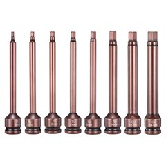 8pcs 1/2″ Drive 6″ Impact Hex Bit Socket 4+5+6+7+8+10+12+14mm Hexagonal Socket