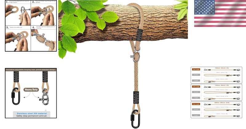 Adjustable Tree Swing Rope Kit - Polyester Straps for 1000 lbs Support gallery
