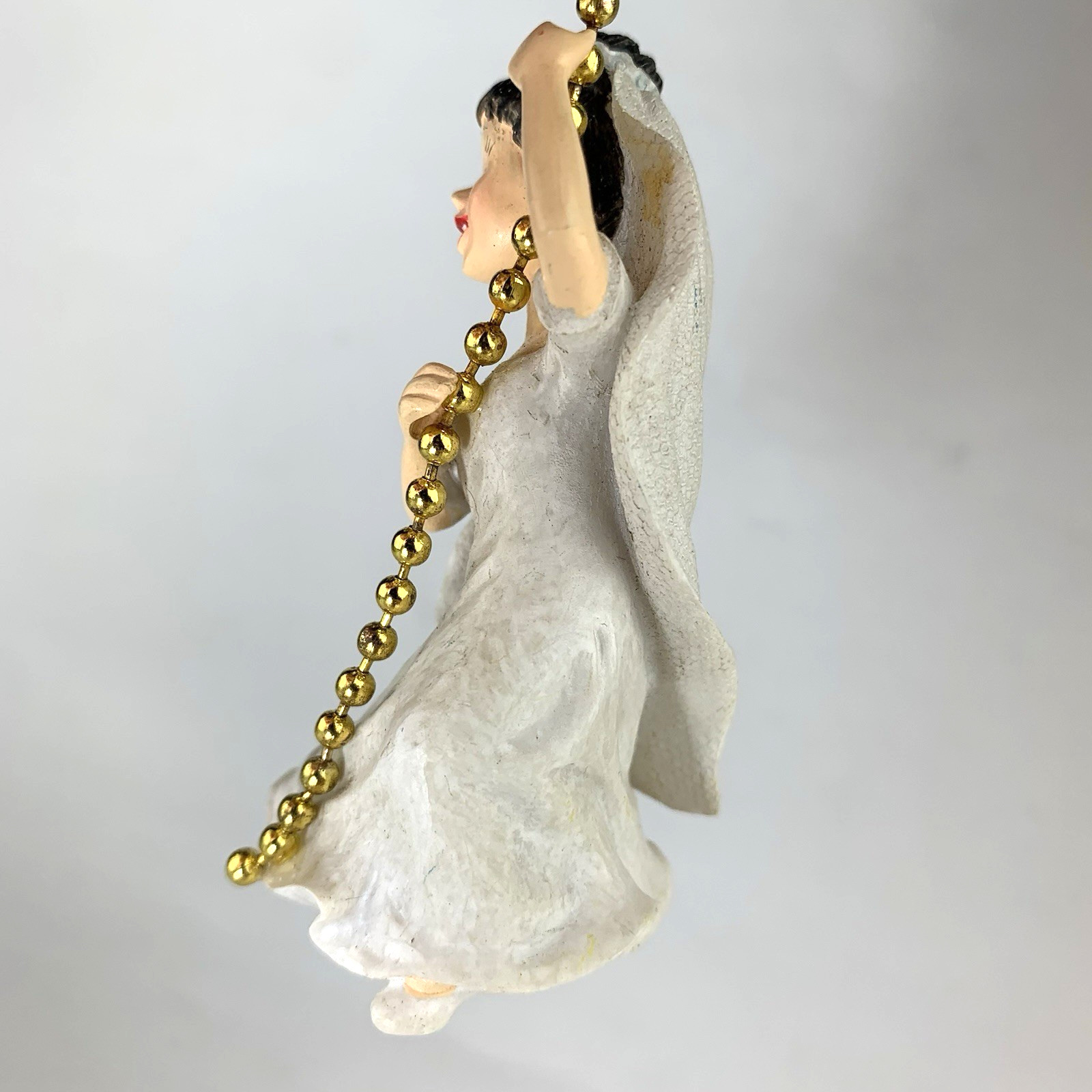 Bride Fan/Light Pull Chain Ornament Wedding Dress Ceiling Fan Pull Vintage Resin gallery