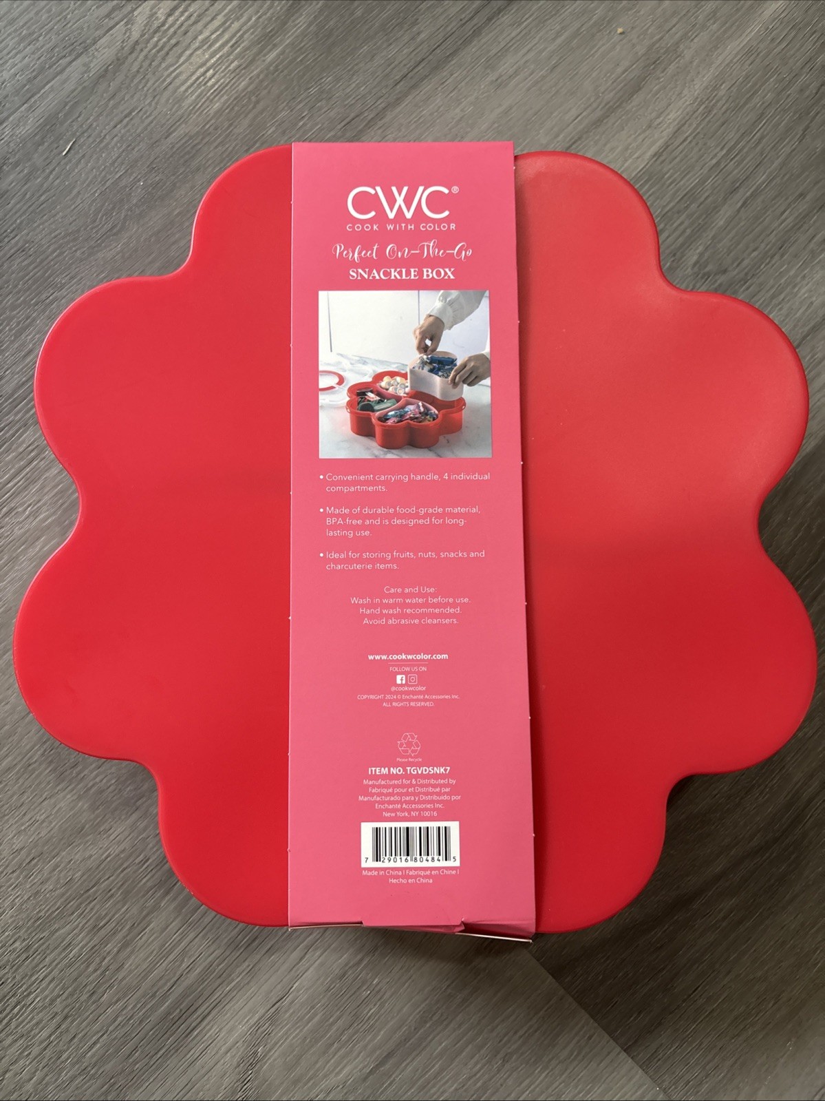 CWC Cook With Color SNACKLE BOX Heart Shaped Carrying Handles 4 Compartments NEW gallery