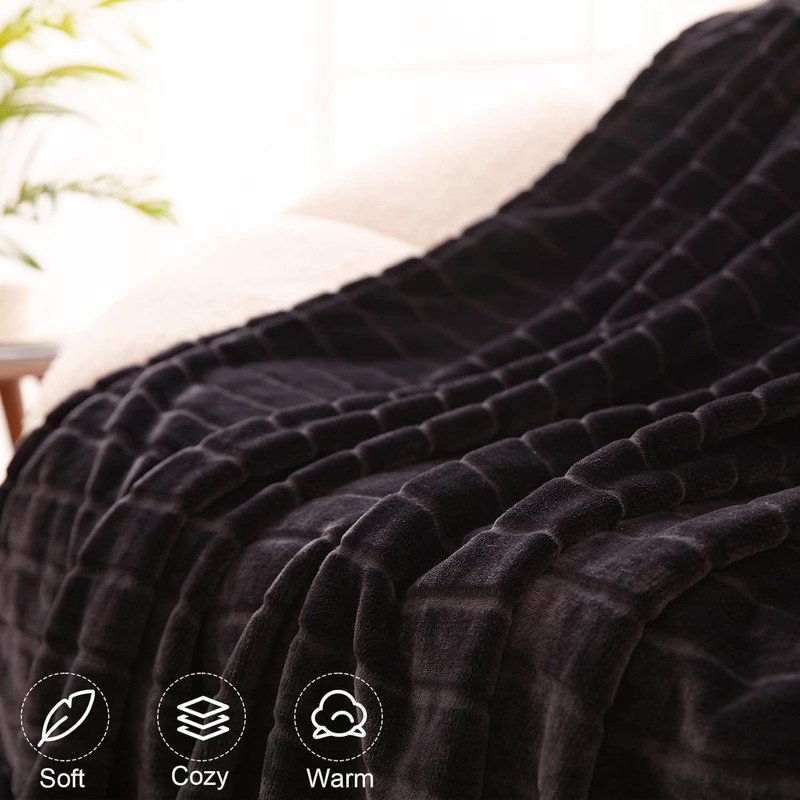 Bertte Throw Blanket 330 GSM Super Soft Lightweight Luxury Fleece Blanket 50x60" gallery