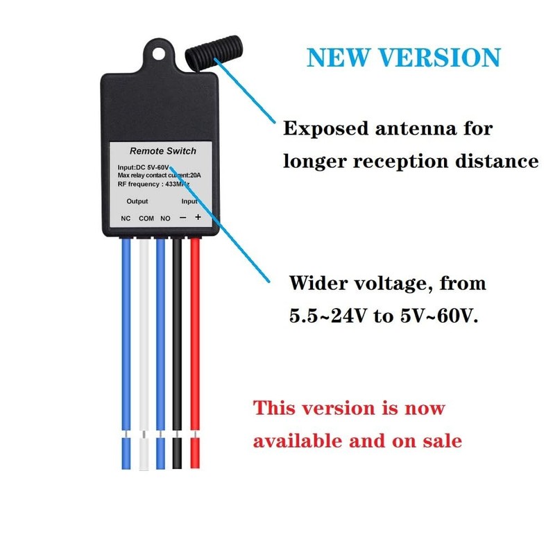 Mini Wireless Remote Control Switch DC 6V 12V 24V 36V 60V 1 Channel gallery