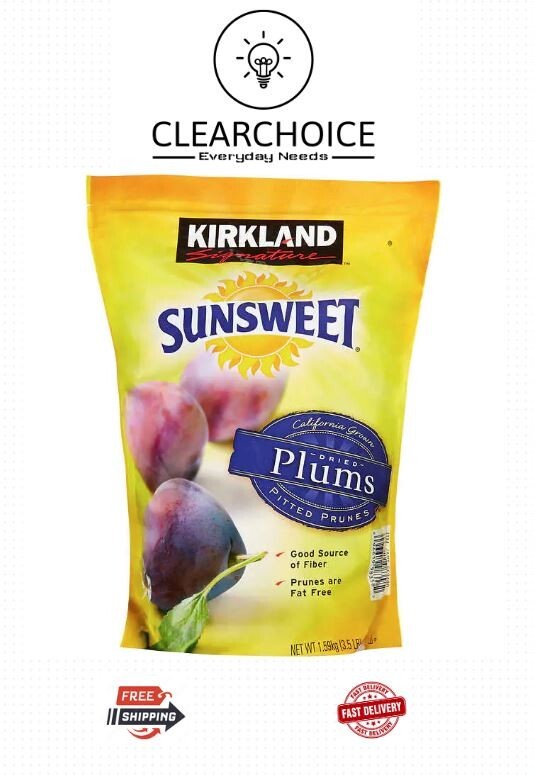 Kirkland Signature Whole Dried Plums Pitted Prunes - 3.5 lbs. Kosher Sunsweet 🔥 gallery
