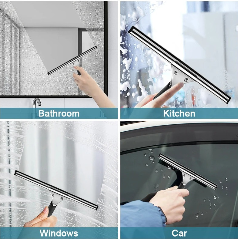 1pcs Glass Cleaning Squeegee Window Wiper 25/35/45cm Rubber Blade Cleaner - NEW gallery