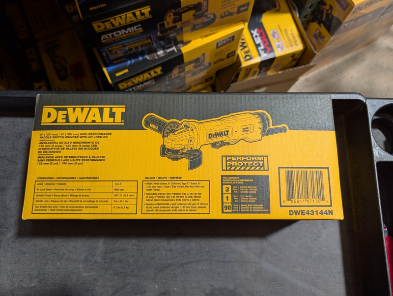DEWALT DWE43144N Angle Grinder Tool, 6" Paddle Switch w/ No Lock-On, 13-Amp NEW gallery