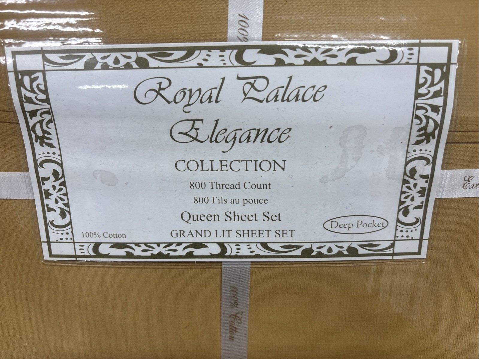 QUEEN SHEET SET ROYAL PALACE Collection 800 Thread Count 100% COTTON GOLD NEW!! gallery