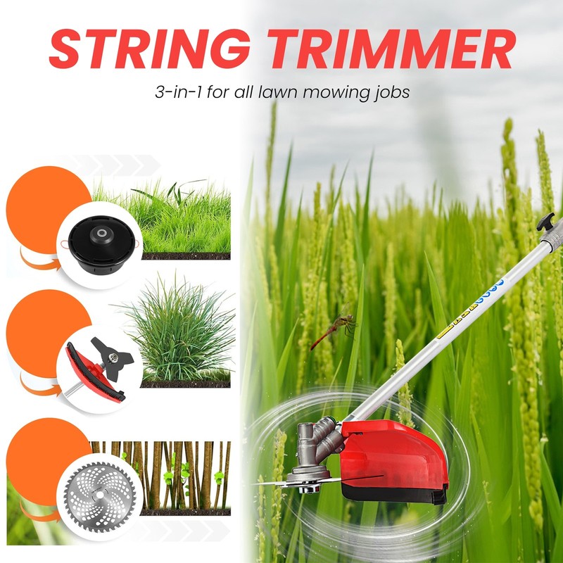 Updated 5-in-1 Multi-Functional Trimming Tools Gas Hedge Trimmer 52CC Weed Eater gallery