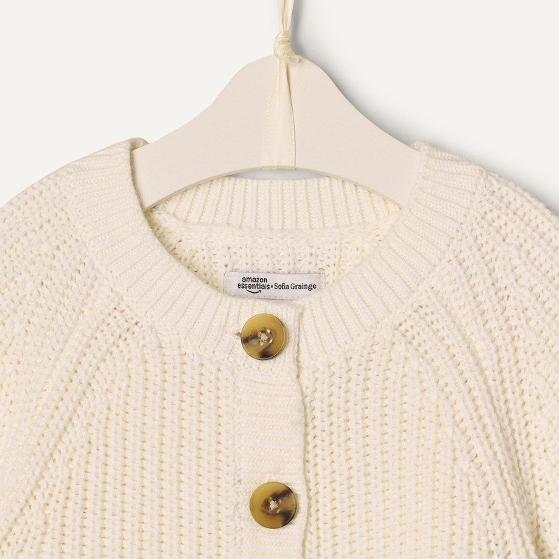 Amazon Essentials Unisex Babies' Cotton Knit Playsuit, Ivory, 3-6 Months gallery