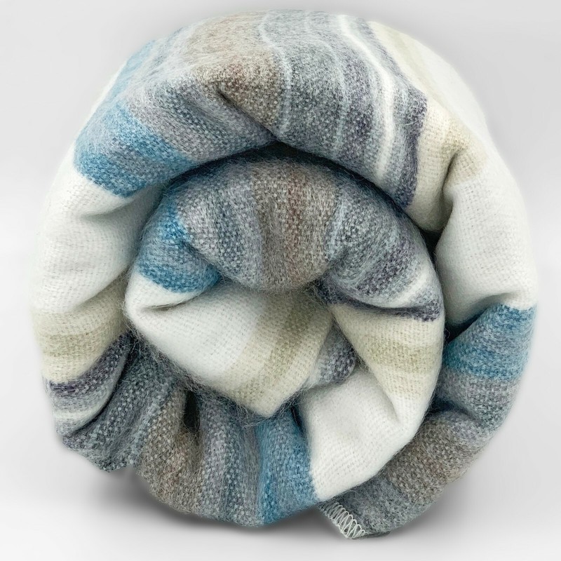 SOFT & WARM STRIPED ALPACA LLAMA WOOL BLANKET THROW 95"x65" QUEEN BED SOFA COUCH gallery