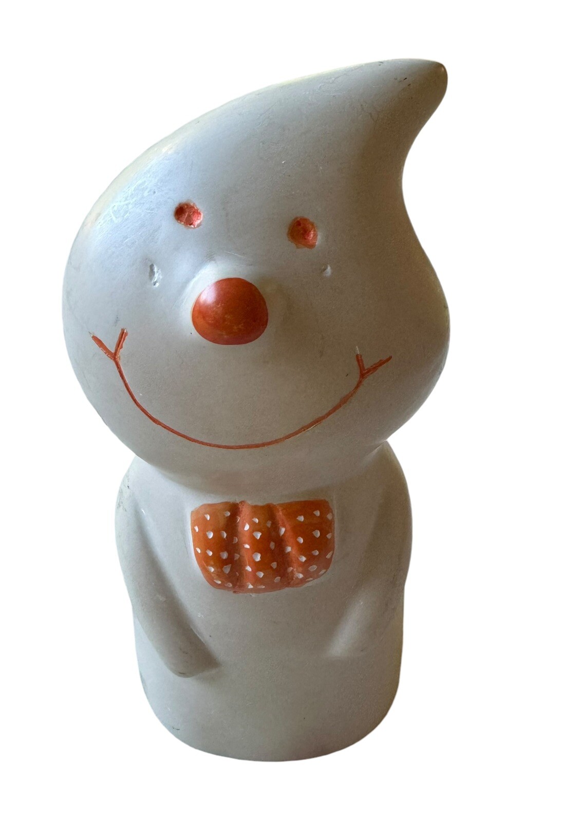 Unique Vintage Smiling Friendly White Stone Ghost Figurine Halloween Decor gallery