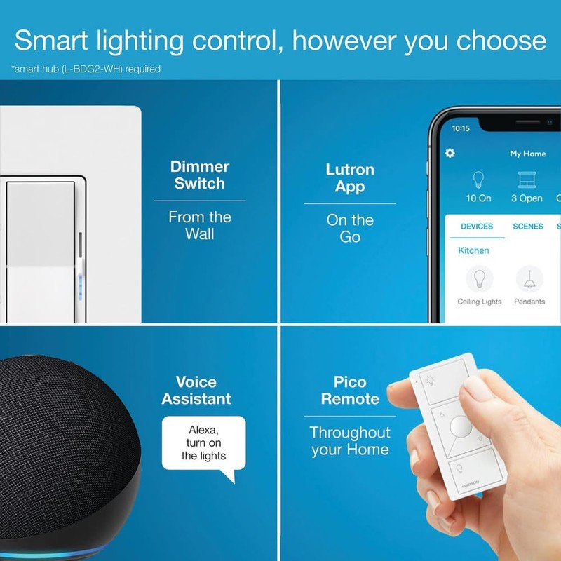 Lutron Diva Smart Dimmer Light Switch for Caseta Lighting (Lutron Smart Hub Requ gallery