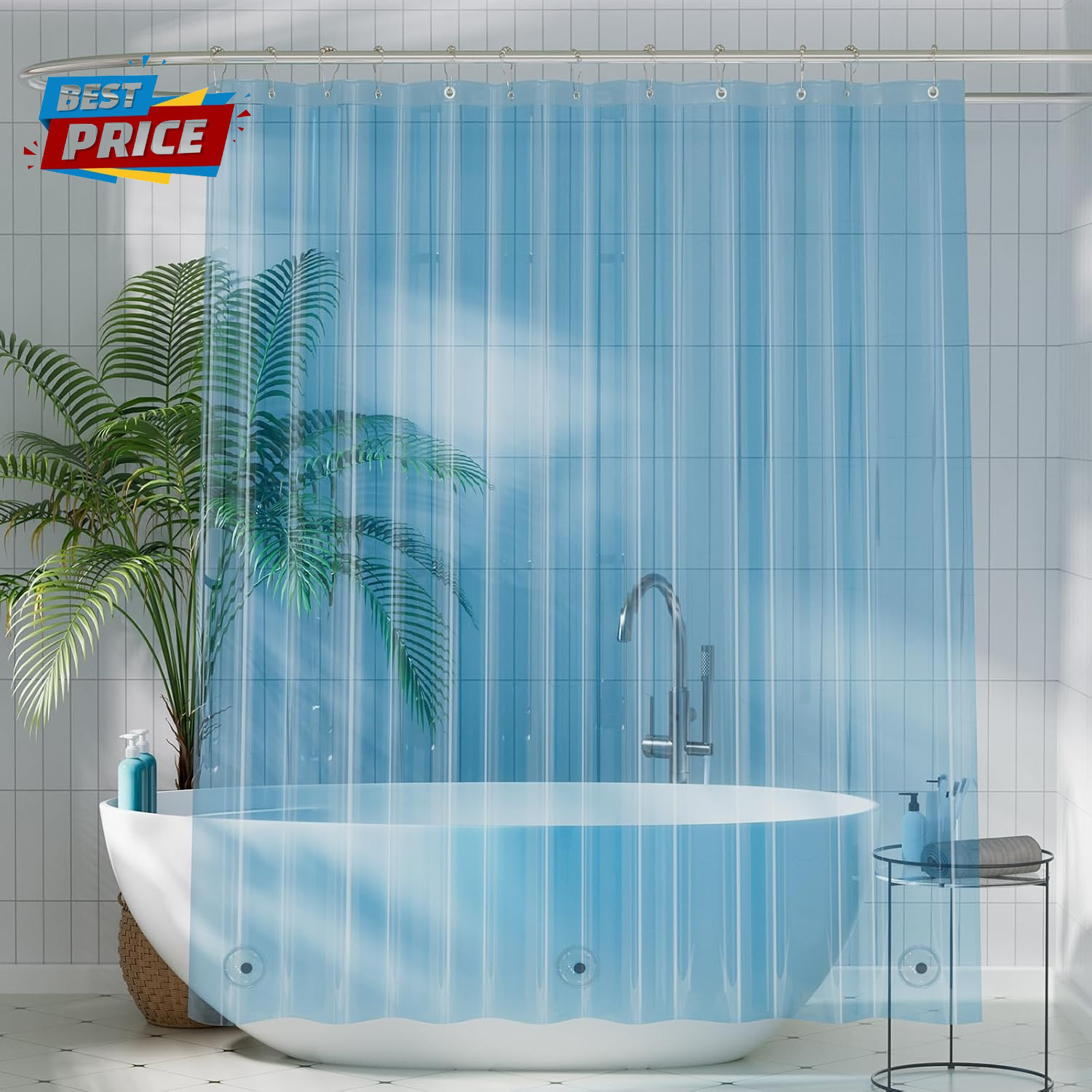 Shower Curtain Liner, Plastic Shower Liner PEVA 72 X 72 Lightweight Waterproof S gallery