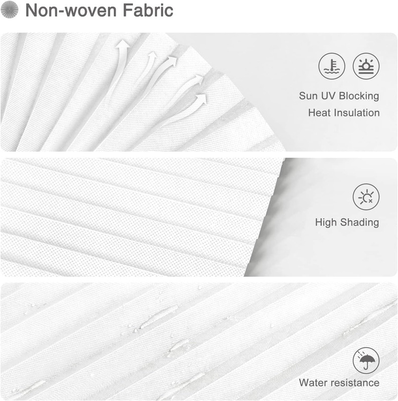 MALOKI Temporary Window Blinds, Pleated Shades Cordless Fabric Light Filtering B gallery