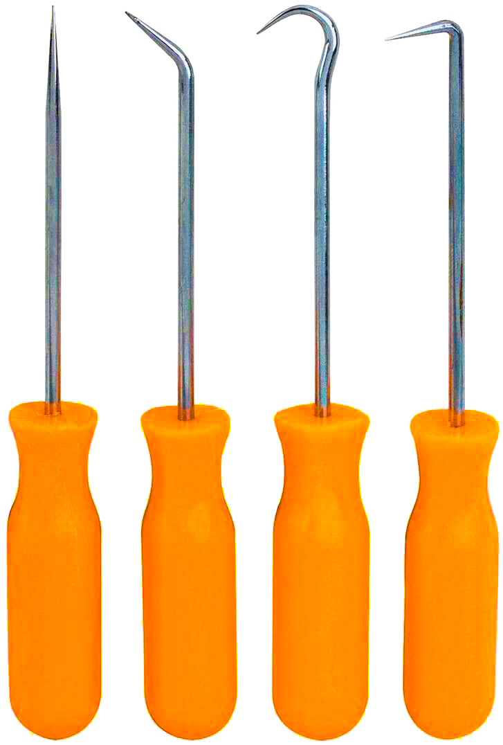 Pittsburgh 4 Piece Mini Pick & Hook Set - Straight, 90º, 120º Hook, Round Angle gallery