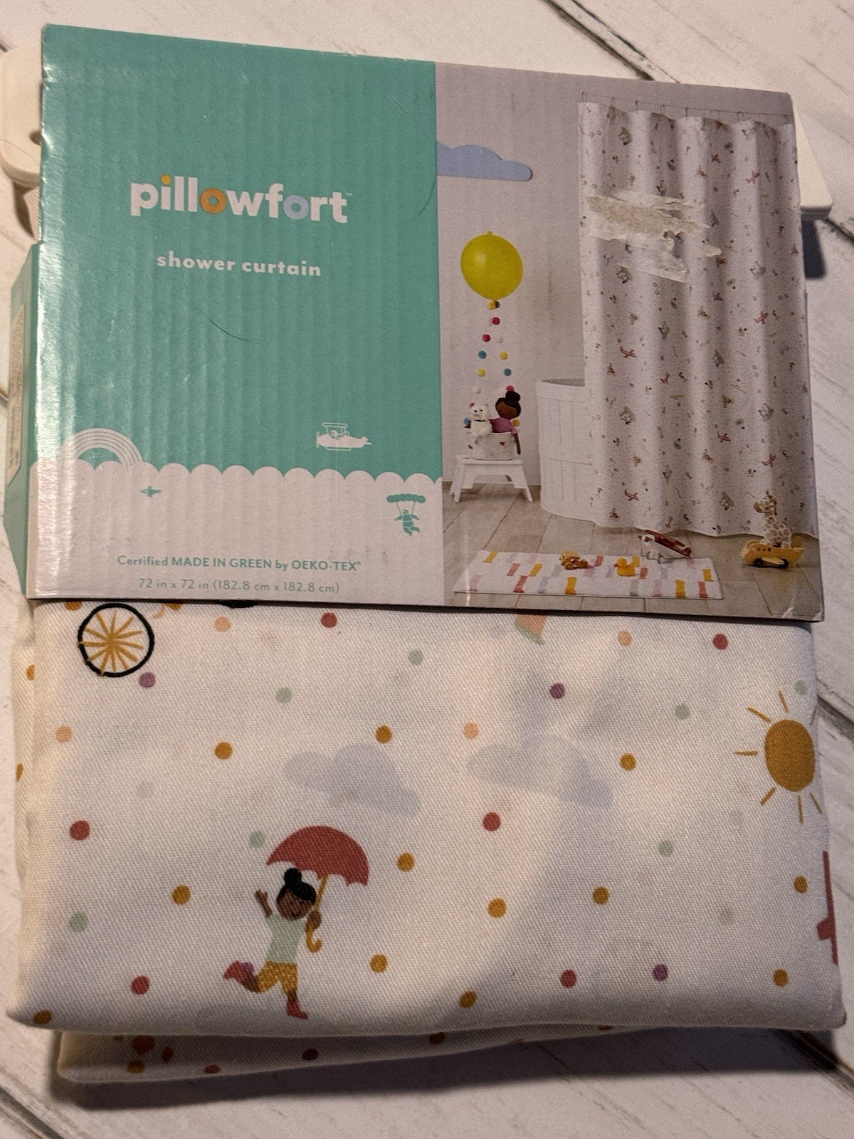 72"x72" Pillowfort Polka Dot Pattern Colorful Playful Children's Shower Curtain gallery