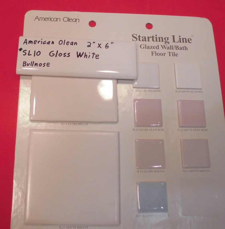 1 pc. Starting Line by American Olean: #SL10 Gloss White Bullnose Ceramic Tile gallery
