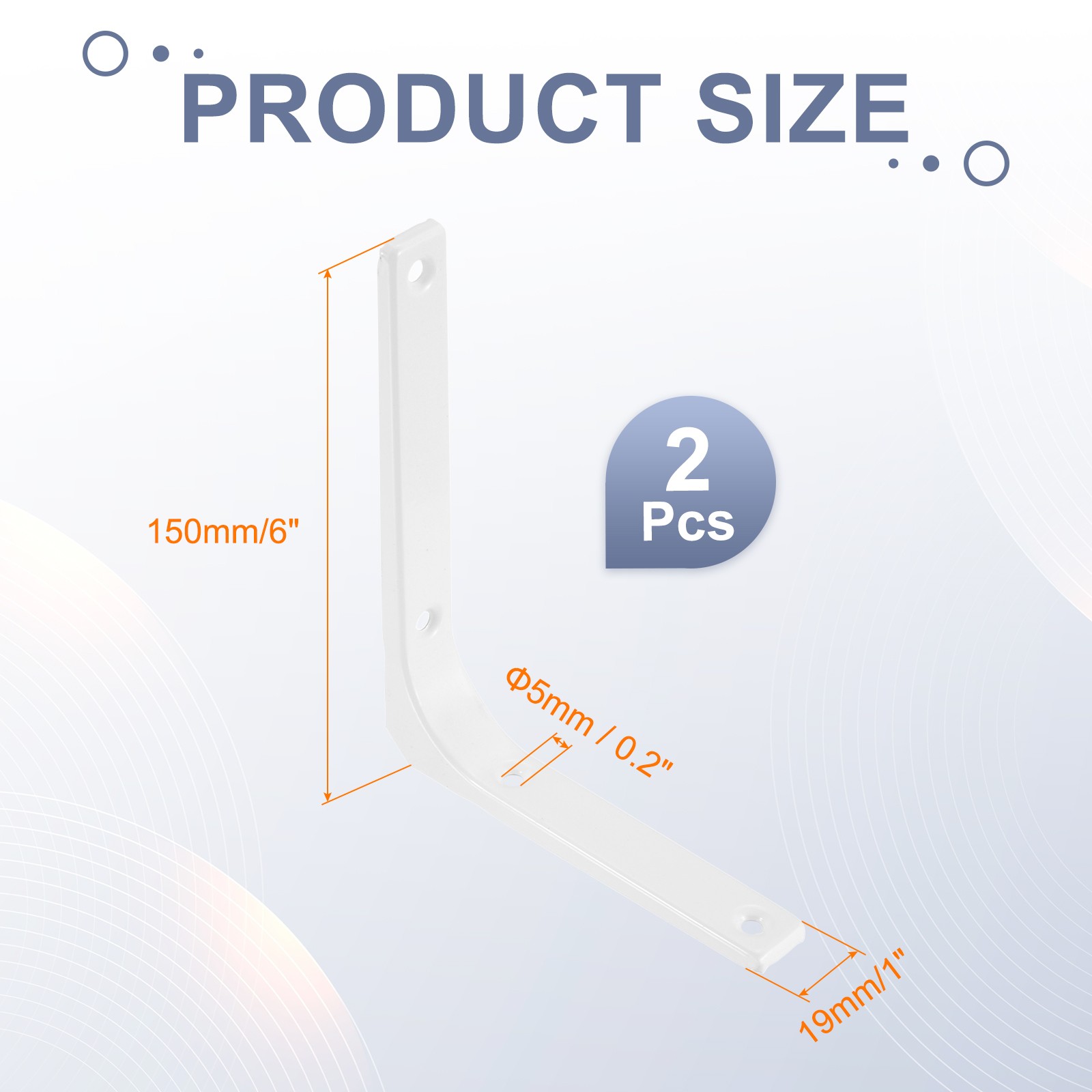 2Pcs Floating Shelf Brackets 5 x 6 Inch Heavy Duty Wall Shelf Supports White gallery