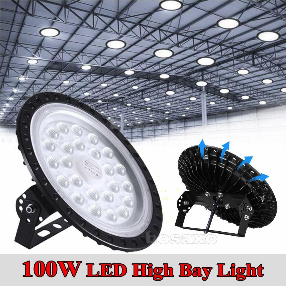 Super Bright Warehouse LED 100W UFO High Bay Lights Factory Shop GYM Light Lamp gallery